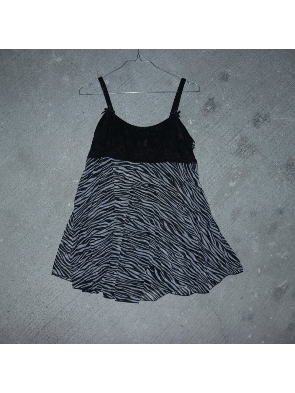 Unbranded Womens Zebra Print Lace Trim Mini Dress Black White Size XL